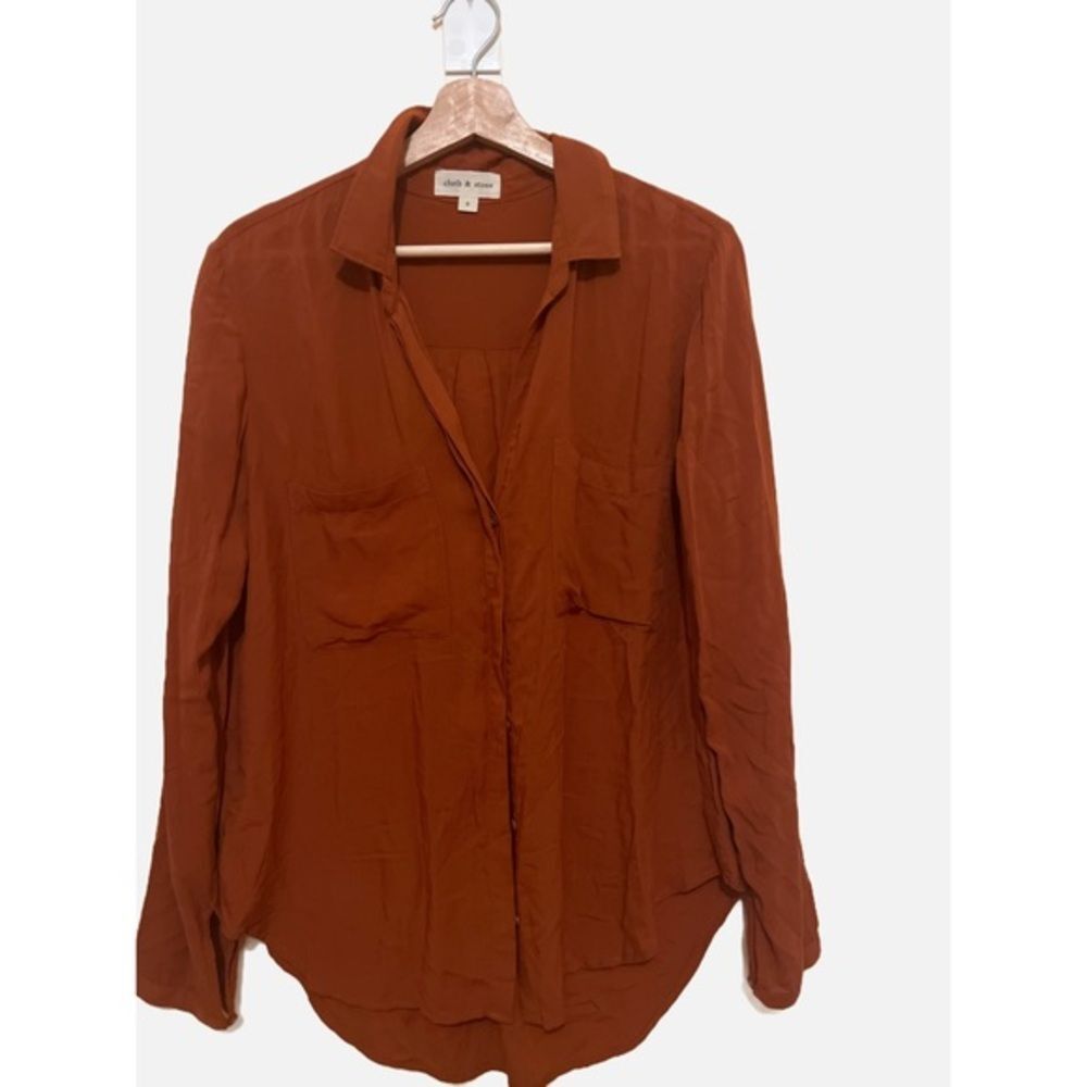 Cloth & stone burnt orange button down size s